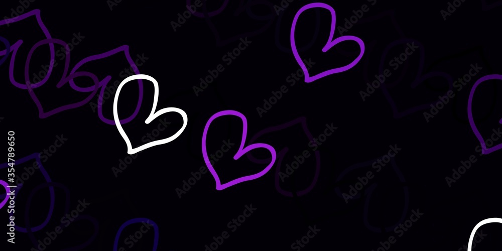 Light Purple vector backdrop with sweet hearts. Light Purple vector backdrop with sweet hearts.