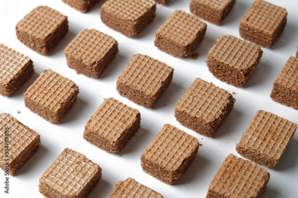 Chocolate Waffle isolated on white background. Chocolate Waffle isolated on white background.