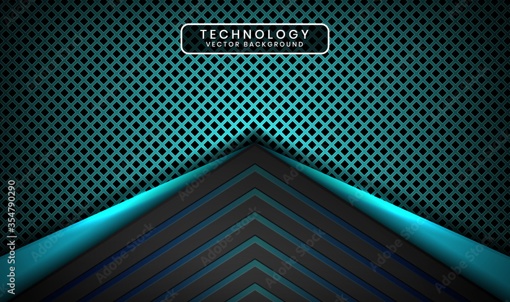 Abstract 3D black and blue techno background with light effect. Overlap layer on dark space with metallic rhomb patterns. Modern graphic design elements for poster, flyer, brochure, or landing page Abstract 3D black and blue techno background with light effect. Overlap layer on dark space with metallic rhomb patterns. Modern graphic design elements for poster, flyer, brochure, or landing page
