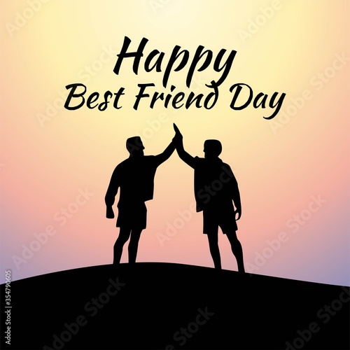 Happy Best Friend Day Vector Illustration © Yogi