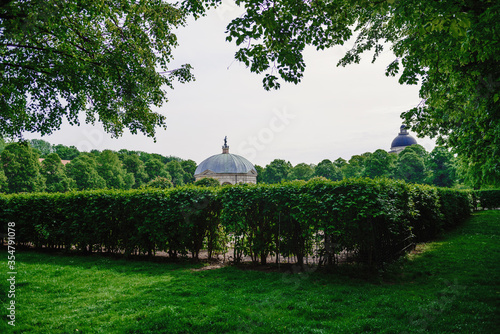 The 27th of May 2019. Munich Germany, city skyline at Munich Pavilion. photo