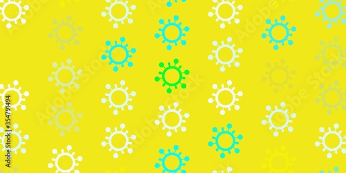 Light Blue, Yellow vector template with flu signs.