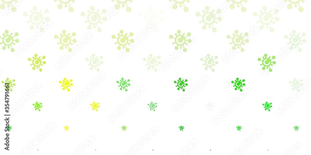 Light Green, Yellow vector template with flu signs. Light Green, Yellow vector template with flu signs.