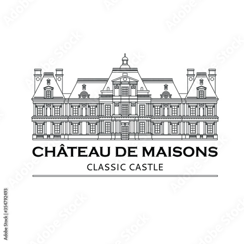 vector illustration of chateau de maisons photo