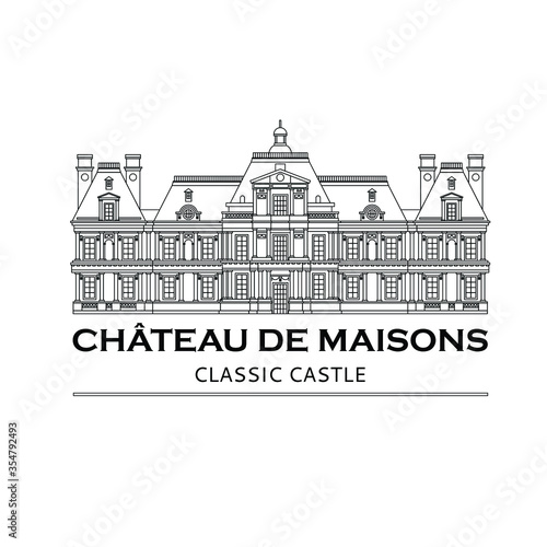 vector illustration of chateau de maisons