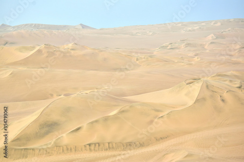 sand dunes in the desert in Huacachina  Peru
