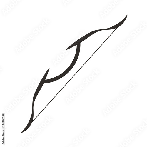 bow or longbow flat icon for apps and websites