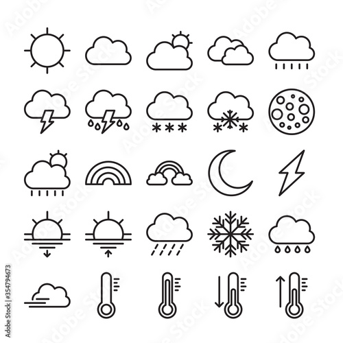 Weather outline icon set