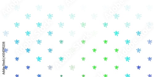 Light Blue, Green vector template with flu signs.