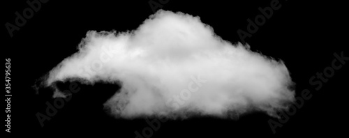 White cloud isolated on black background.