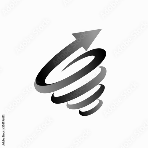 Hurricane vector logo, arrow logo design