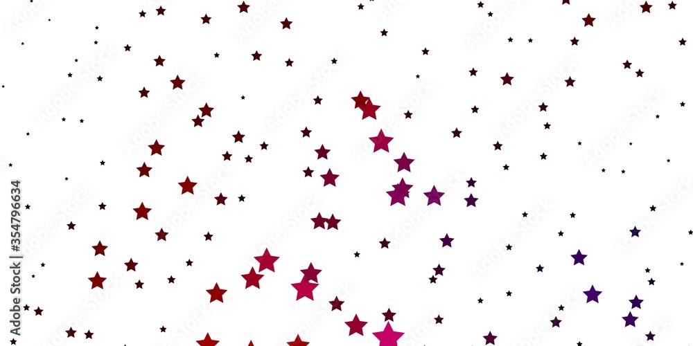 Dark Pink, Red vector background with colorful stars. Decorative illustration with stars on abstract template. Design for your business promotion.