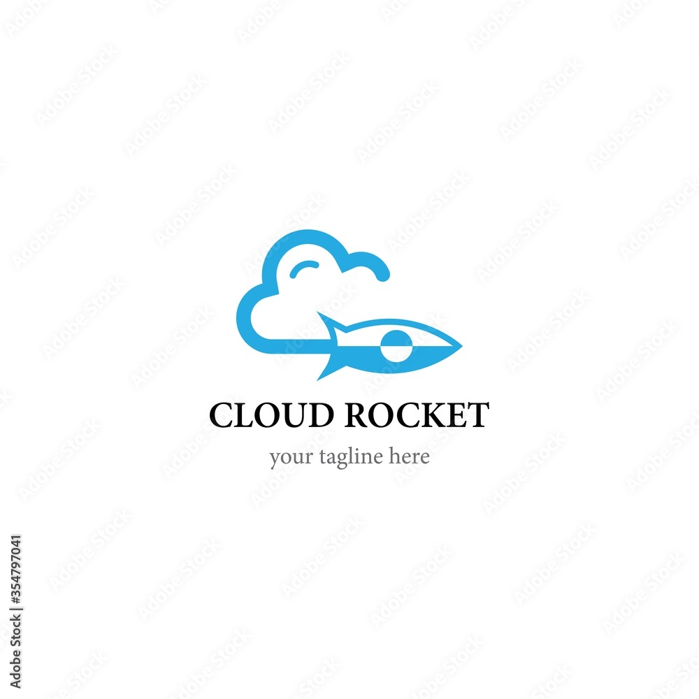 Cloud Rocket logo template vector icon design Cloud Rocket logo template vector icon design