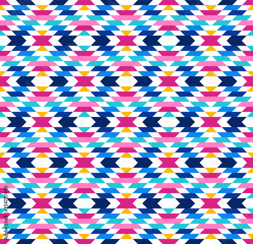 Tribal seamless colourful geometric pattern. Ethnic vector texture. Traditional ornament. 