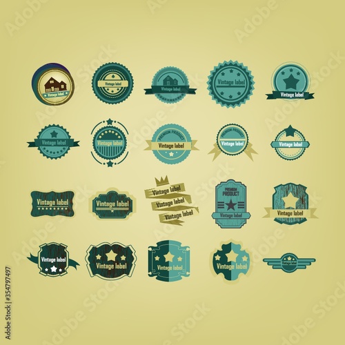 Set of vintage labels