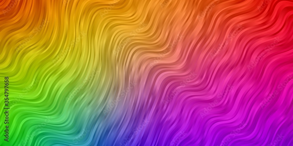 Dark Multicolor vector pattern with curved lines. Colorful illustration with curved lines. Best design for your ad, poster, banner.