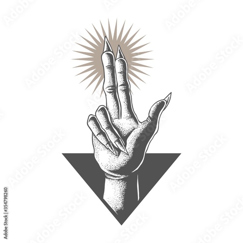 Hand in satanic vector illustration