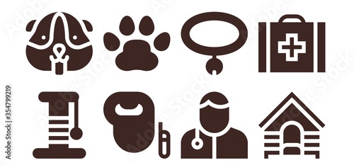 Modern Simple Set of puppy Vector filled Icons