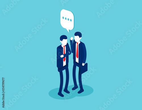 Business says something to other people. Isometric vector style