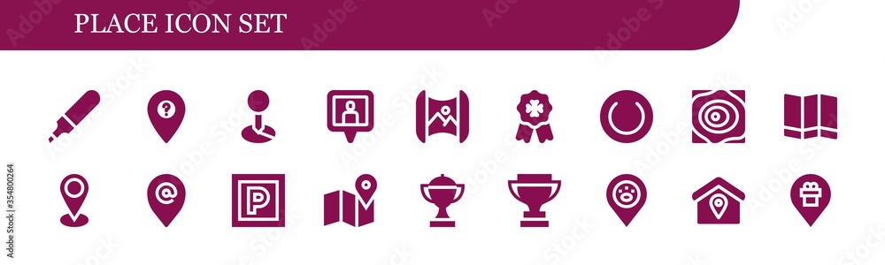 Modern Simple Set of place Vector filled Icons