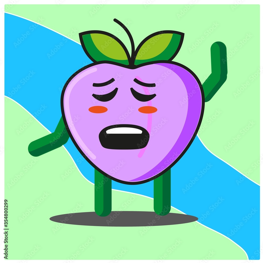 Cute peach fruits cartoon face mascot character with hand and leg vector design Cute peach fruits cartoon face mascot character with hand and leg vector design