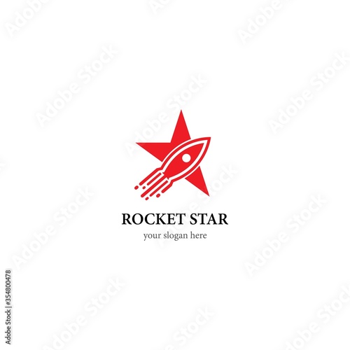 Rocket star logo template vector icon design