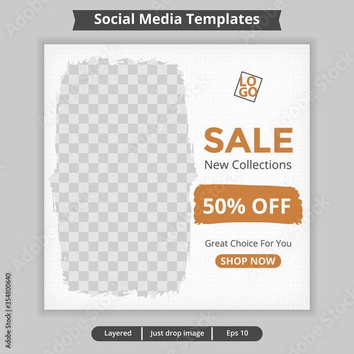 Editable template post for social media ad. web banner ads for business promotion.