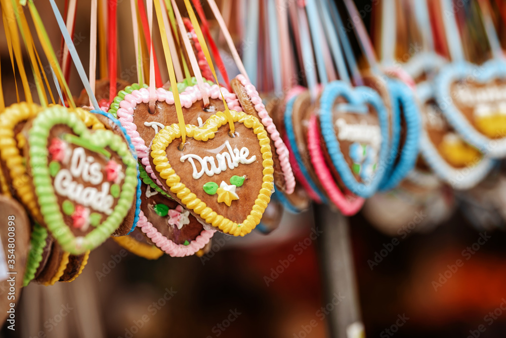 Traditional Gingerbread heart cookie in Germany