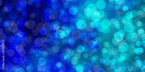 Light BLUE vector backdrop with dots. Modern abstract illustration with colorful circle shapes. Pattern for wallpapers, curtains.