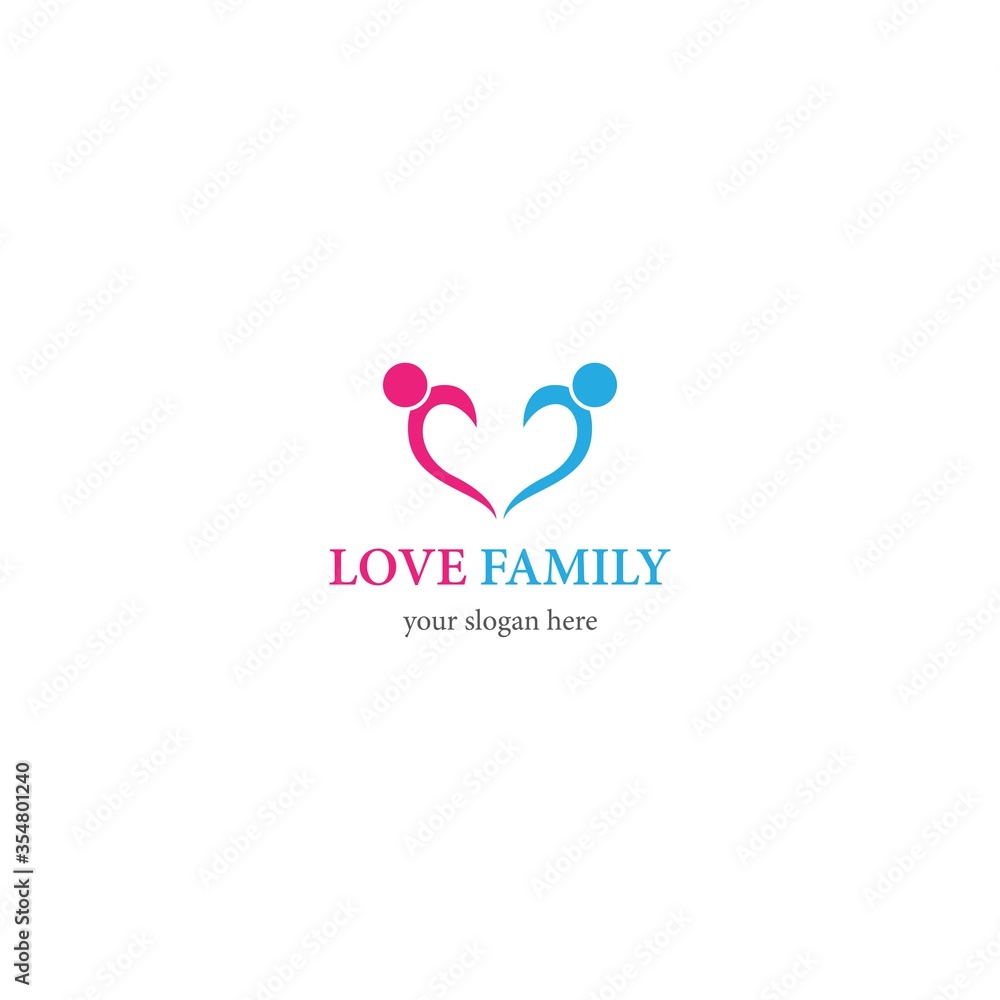 Love Family Logo template vector icon design