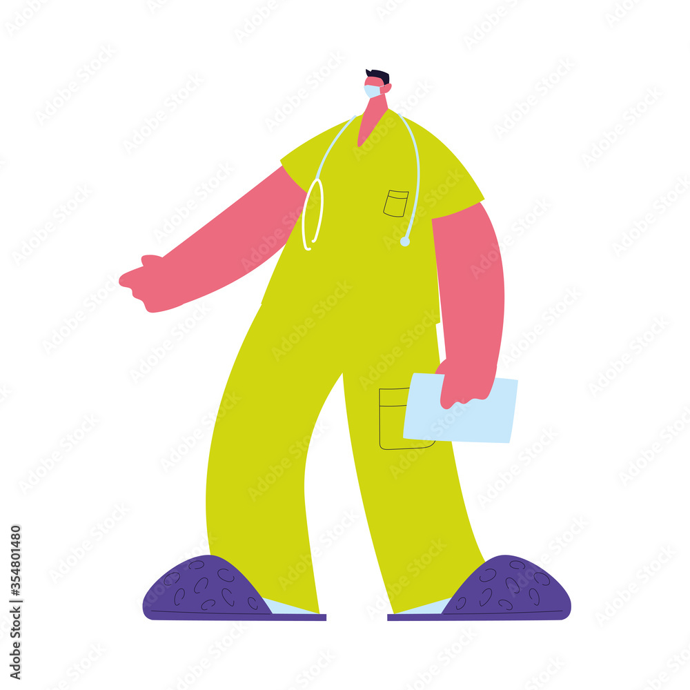 doctor in medical uniform with mask and gown doctor in medical uniform with mask and gown
