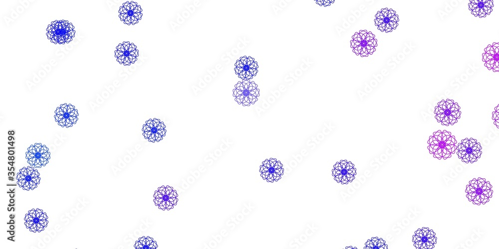 Light Pink, Blue vector doodle pattern with flowers. Light Pink, Blue vector doodle pattern with flowers.