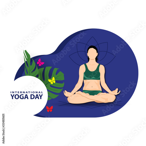 21 june-international yoga day,yoga body posture, vector illustration - Vector