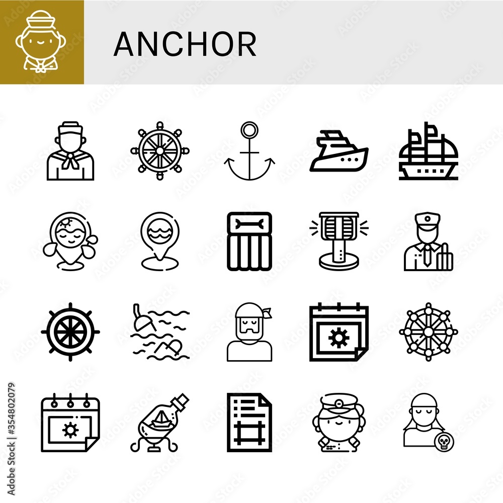 anchor icon set anchor icon set