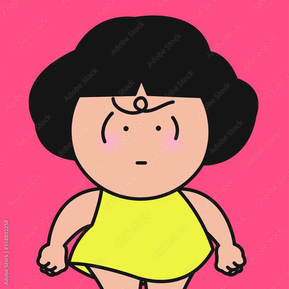 Closeup Portrait Of Angry And Aggressive Girl With Clenched Fists Concept Card Character illustration Closeup Portrait Of Angry And Aggressive Girl With Clenched Fists Concept Card Character illustration
