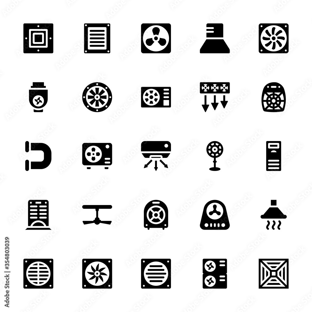 Cooling Fans Glyph Icons
