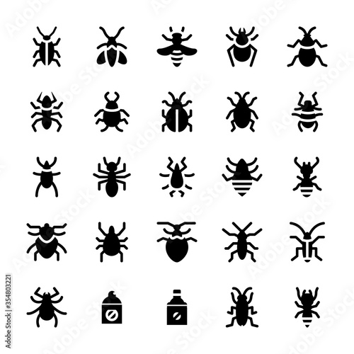 Pest Control Icons Set 