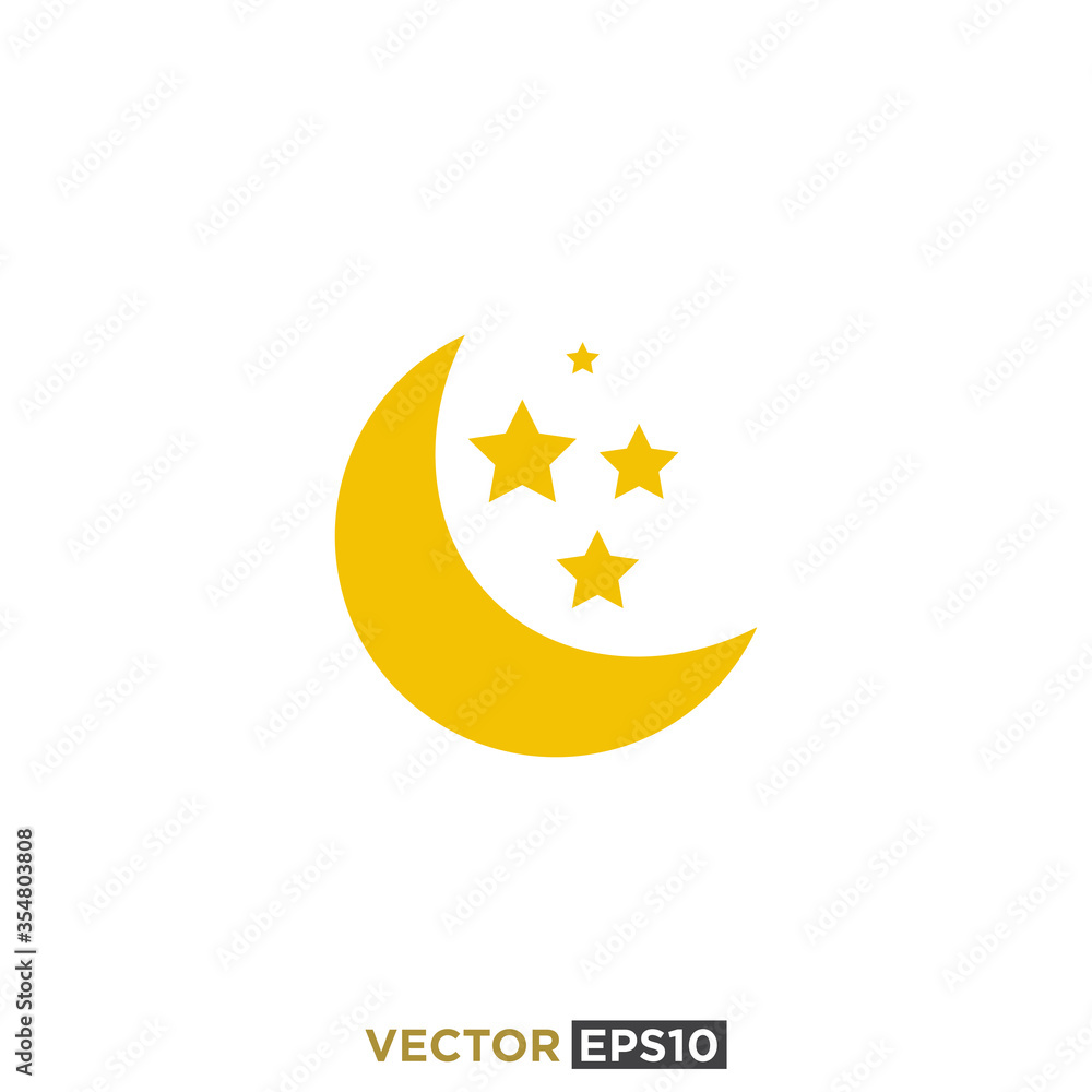 Moon Stars Icon Vector Template Moon Stars Icon Vector Template
