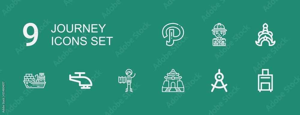 Editable 9 journey icons for web and mobile