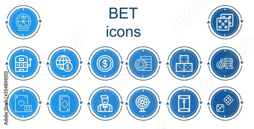 Editable 14 bet icons for web and mobile