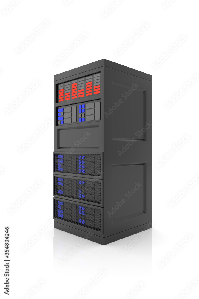 Mainframe isolated on white background. 3D rendering. Mainframe isolated on white background. 3D rendering.