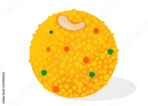 Boondi ladoo or bundi Ladoo Indian Sweets or Mithai Food Vector