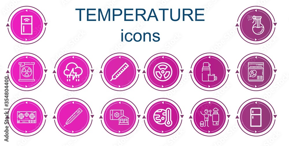 Editable 14 temperature icons for web and mobile Editable 14 temperature icons for web and mobile
