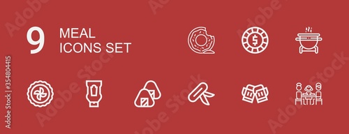 Editable 9 meal icons for web and mobile