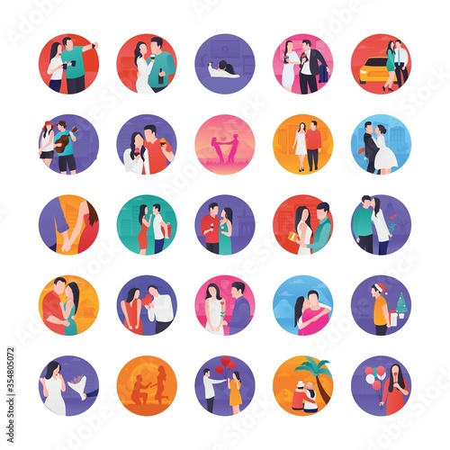 Lovers Stories Icons 
