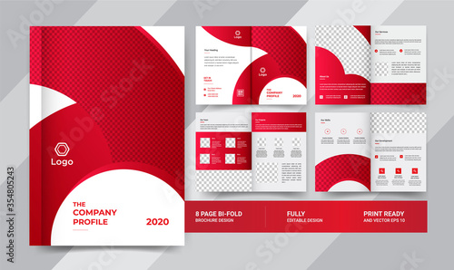 8 Pages creative business brochure with modern abstract design. Use its business presentations and multi-purpose design	
