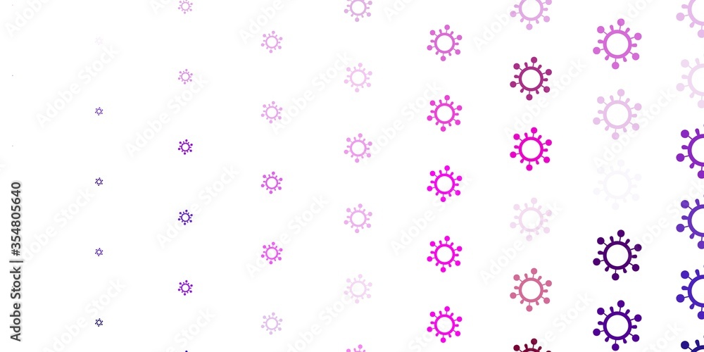 Light Purple, Pink vector backdrop with virus symbols. Light Purple, Pink vector backdrop with virus symbols.