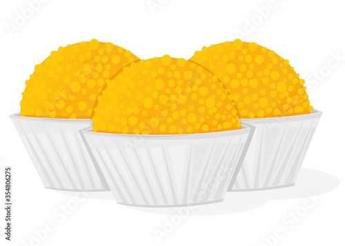 Boondi ladoo or bundi Ladoo Indian Sweets or Mithai Food Vector