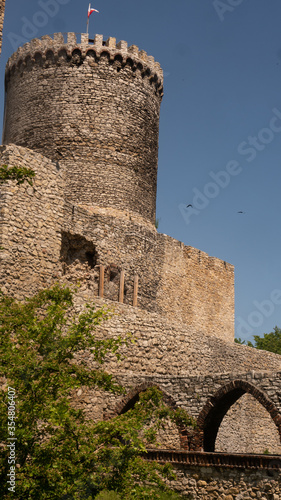 
View of the historic castle and walls in Będzin. Ready for entry.