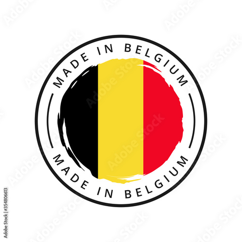 Made in belgium vector round label